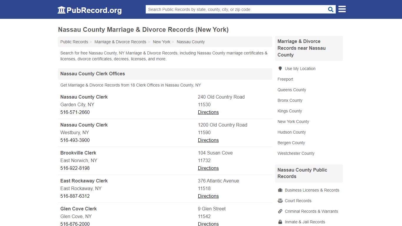 Free Nassau County Marriage & Divorce Records (New York ...